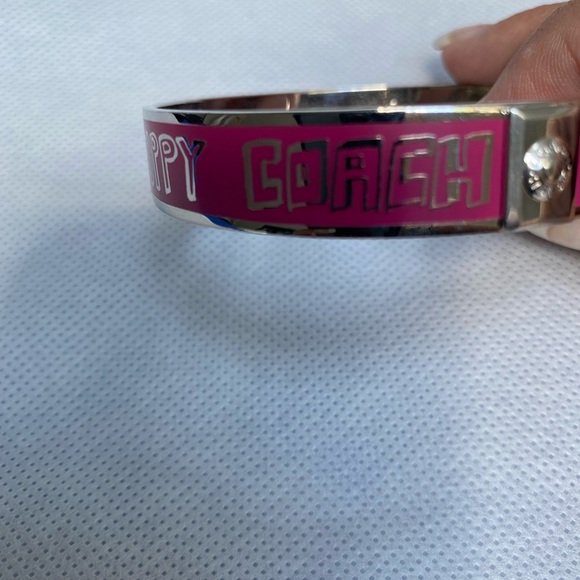 Vintage Coach Poppy Pink and Silvertone bracelet - Picture 5 of 14